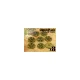 Green Stuff World 8x Steampunk Buttons SPROCKET GEARS Antique Gold – antik arany fogaskerék mintás gombok / medálok