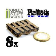   Green Stuff World Lézervágott MDF raklap diorámákhoz (8x Laser Cut PALLETS)