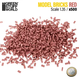 Green Stuff World Miniature Bricks - Red x500 1:35