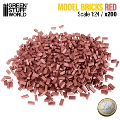 Green Stuff World Miniature Bricks - Red x200 1:24