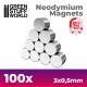 Green Stuff World Neodymium Magnets 3×0,5mm N52 – 100 db vékony mágnes makettekhez és figurákhoz