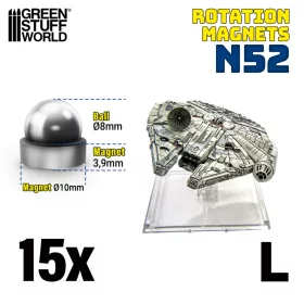   Green Stuff World Rotation Magnets Size L – N52 forgó mágnes makettekhez és repülő figurákhoz