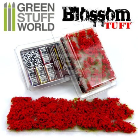 Green Stuff World BLOSSOM TUFTS Realisztikus piros színű virágcsomók diorámához (6 mm self-adhesive - RED Flowers)