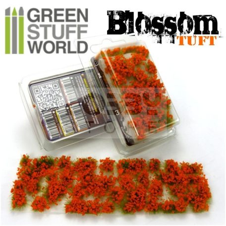 Green Stuff World BLOSSOM TUFTS Realisztikus narancssárga színű virágcsomók diorámához (6 mm self-adhesive - ORANGE Flowers)