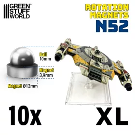   Green Stuff World Rotation Magnets Size XL – N52 forgó mágnes készlet makettekhez és repülő figurákhoz