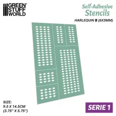   Gree Stuff World Self-adhesive stencils - Harlequin S - 6x3mm