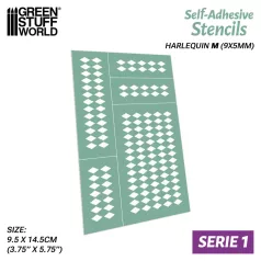   Gree Stuff World Self-adhesive stencils - Harlequin M - 9x5mm