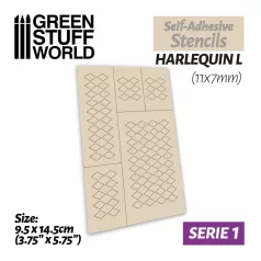   Gree Stuff World Self-adhesive stencils - Harlequin L - 11x7mm