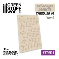 Gree Stuff World Self-adhesive stencils - Chequer M - 6mm
