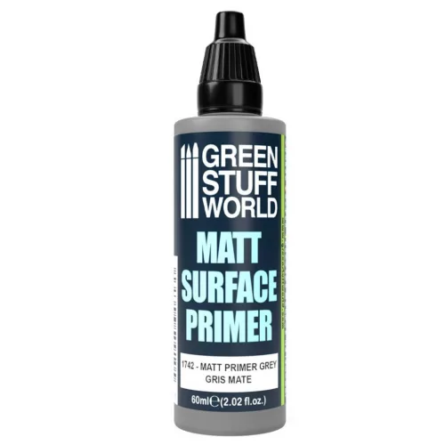 Green Stuff World Matt Grey Primer 60ml – szürke matt akril alapozó makettekhez
