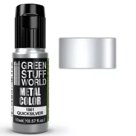   Green Stuff World Metallic Paint QUICKSILVER 17ml – metál ezüst akril makettfesték figurákhoz