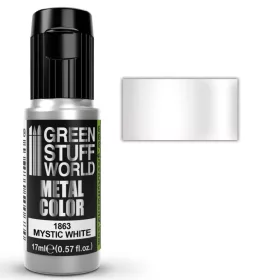   Green Stuff World Metallic Paint MYSTIC WHITE 17ml – metál fehér akril makettfesték
