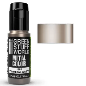   Green Stuff World Metallic Paint TINMETAL GREY 17ml – ónfém metál szürke akril makettfesték