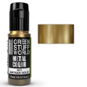   Green Stuff World Metallic Paint ANTIQUE GOLD 17ml – antik metál arany akril makettfesték figurákhoz
