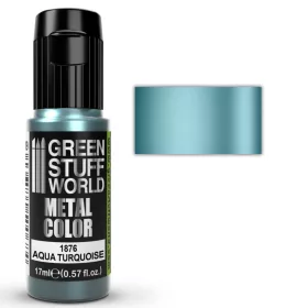   Green Stuff World Metallic Paint AQUA TURQUOISE 17ml – metál türkiz akril makettfesték figurákhoz