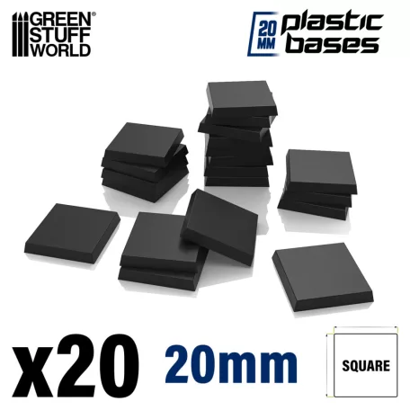 Green Stuff World Plastic Square Bases 20mm