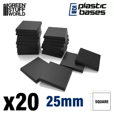 Green Stuff World Plastic Square Bases 25mm