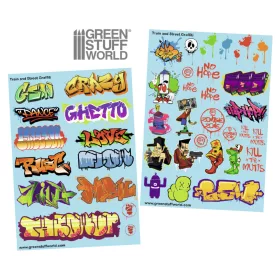 Green Stuff World Waterslide Decals - Train and Graffiti Mix
