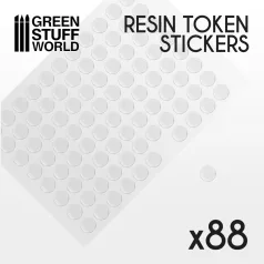 Green Stuff World 88x Resin Token Stickers 15mm