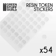 Green Stuff World 54x Resin Token Stickers 20mm