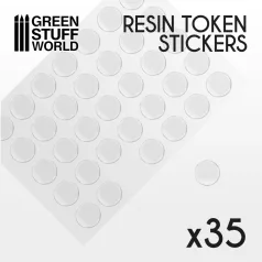 Green Stuff World 35x Resin Token Stickers 25mm