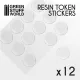 Green Stuff World 12x Resin Token Stickers 40mm Epoxi Token Matrica