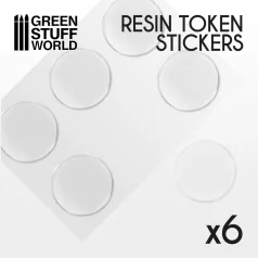 Green Stuff World 6x Resin Token Stickers 50mm