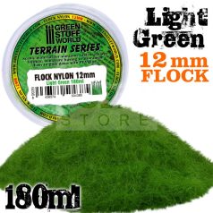   Green Stuff World LIGHT GREEN 12 mm-es statikus szórható műfű (Static Grass Flock 12mm - Light Green - 180 ml)