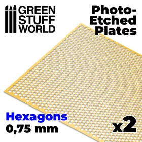 Green Stuff World Photo-etched Plates - Medium Hexagons