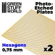 Green Stuff World Photo-etched Plates - Medium Hexagons