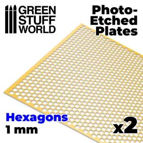Green Stuff World Photo-etched Plates - Large Hexagons