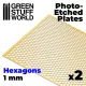Green Stuff World Photo-etched Plates - Large Hexagons