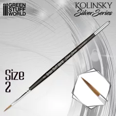 Green Stuff World SILVER SERIES Kolinsky Brush - Size 2