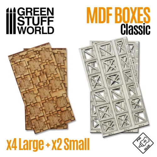 Green Stuff World Classic Wood Crates 1:48-1:35