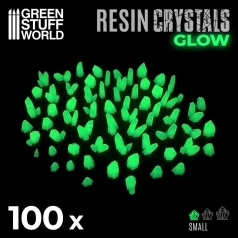 Green Stuff World GREEN GLOW Resin Crystals - Small