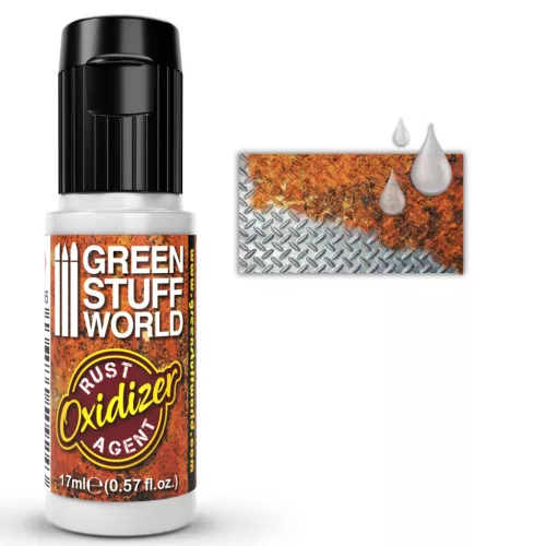 Green Stuff World Oxidizer 17ml – fém oxidáló folyadék valódi rozsda effektekhez makettekhez és diorámákhoz