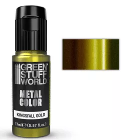   Green Stuff World Vivid Metallic Paint Kingsfall Gold 17ml – élénk metál arany akrilfesték figurákhoz és makettekhez