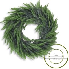   Dús mű fenyő koszorú 55 cm – látványos karácsonyi és téli ajtódísz