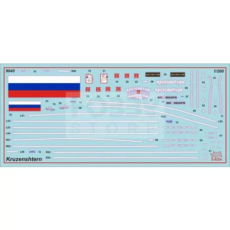 Zvezda Krusenstern Sailingship makett 1:200 (9045Z)