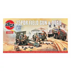 Airfix 25pdr Field Gun & Quad, Vintage Classics 1:76 makett – Airfix A01305V