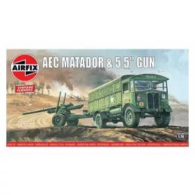 Airfix AEC Matador & 5.5inch Gun, Vintage Classics 1:76 makett – Airfix A01314V