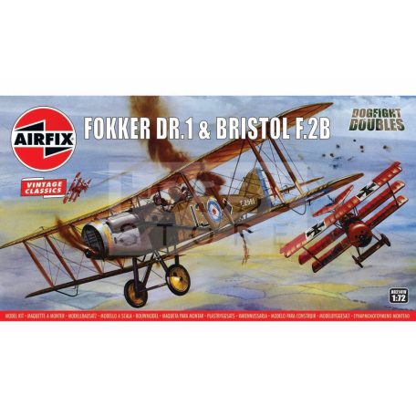 Airfix - Fokker DR1 Triplane & Bristol Fighter Dogfight Double repülőgép makett 1:72 (A02141V)