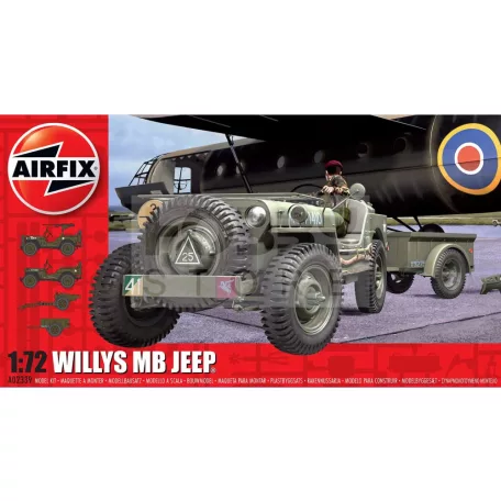 Airfix Willys MB Jeep harcjármű makett 1:72 (A02339)