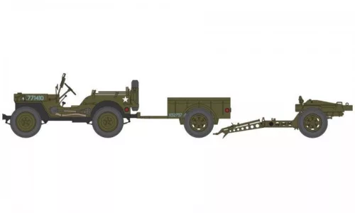 Airfix Willys Jeep, Trailer & 6PDR Gun 1:72 makett – Airfix A02339