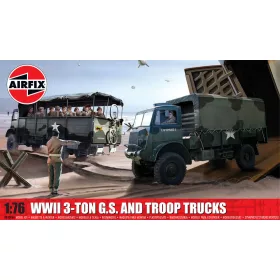 Airfix II. világháborús 3-ton 4x4 General Service & Troop Trucks 1:76 makett – Airfix A03306A