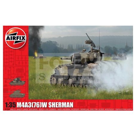 Airfix M4A3(76)W Battle of the Bulge harcjármű makett 1:35 (A1365)