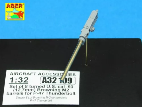 Aber Models 8 Browning M2 barrels for P-47 Thunderbolt - Browning M2 géppuskacsövek – 8 db, P-47 Thunderbolthoz