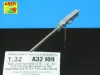 Aber Models 8 Browning M2 barrels for P-47 Thunderbolt - Browning M2 géppuskacsövek – 8 db, P-47 Thunderbolthoz