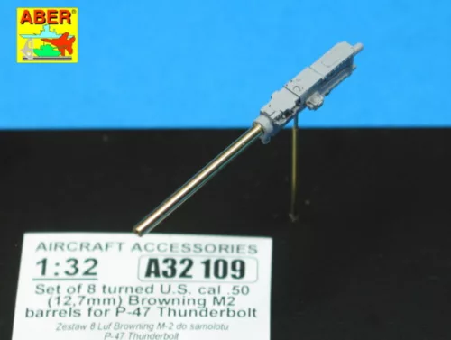Aber Models 8 Browning M2 barrels for P-47 Thunderbolt - Browning M2 géppuskacsövek – 8 db, P-47 Thunderbolthoz
