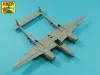 Aber Models amerikai Lockheed P-38F/G Lightning – fegyverzetkészlet: 1 db 20 mm-es gépágyúcső és 4 db 12,7 mm-es géppuskacső